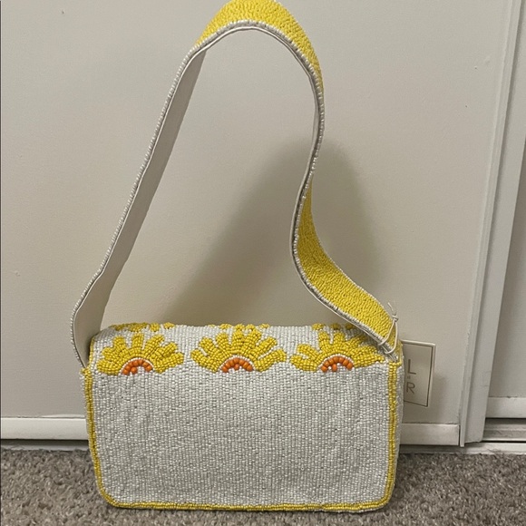 Sol & Mer Yellow Floral Beaded Shoulder Bag - Picture 3 of 11